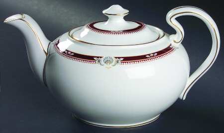 South Pacific Red Maroon Teapot & Lid