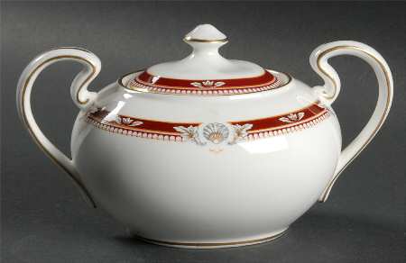 South Pacific Red Maroon Sugar Bowl & Lid