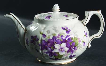 Violette (White Background) Mini Teapot & Lid