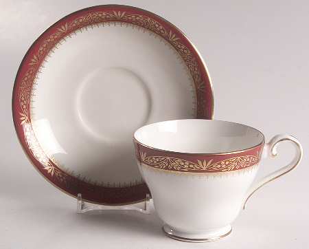 Warwick Red (Smooth) Footed Cup & Saucer Set