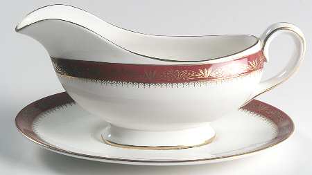 Warwick Red (Smooth) Gravy Boat & Underplate