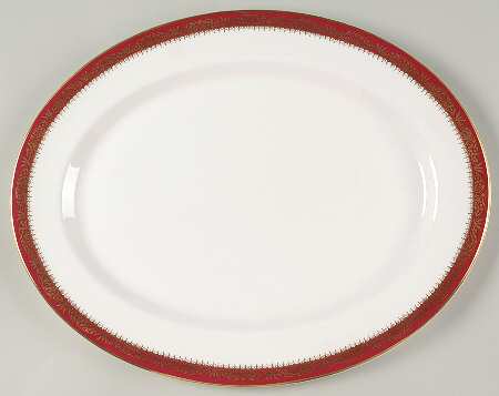 Warwick Red (Smooth) 16" Oval Serving Platter
