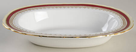 Wendover Maroon 9" Oval Vegetable Bowl