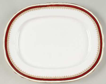 Wendover Maroon 15" Oval Serving Platter