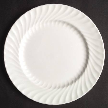 White Swirl Dinner Plate