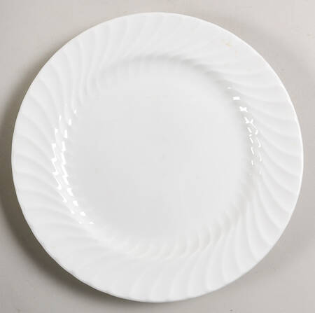 White Swirl Luncheon Plate