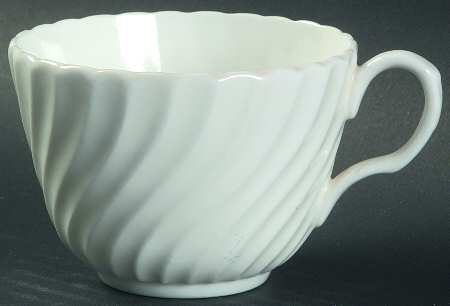 White Swirl Flat Cup