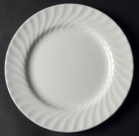 White Swirl Bread & Butter Plate