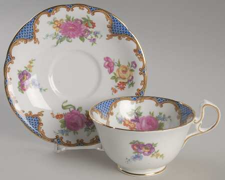 Wilton Blue (Heavy Gold) Footed Cup & Saucer Set
