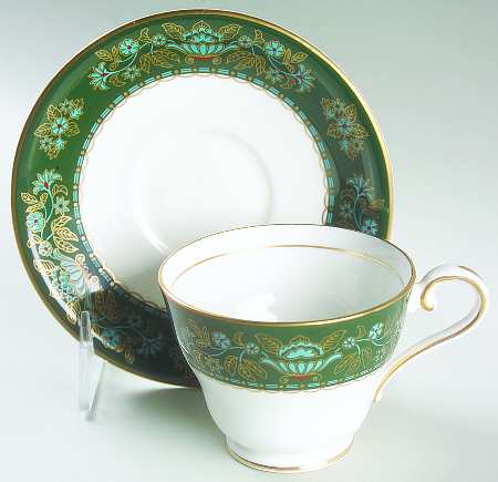 Winchester (Green) Footed Cup & Saucer Set