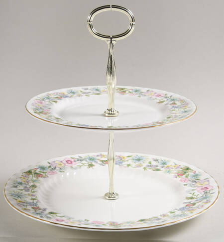 Wild Tudor 2 Tiered Serving Tray (Dinner & Salad Plate)