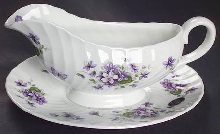 Wild Violets Gravy Boat & Underplate