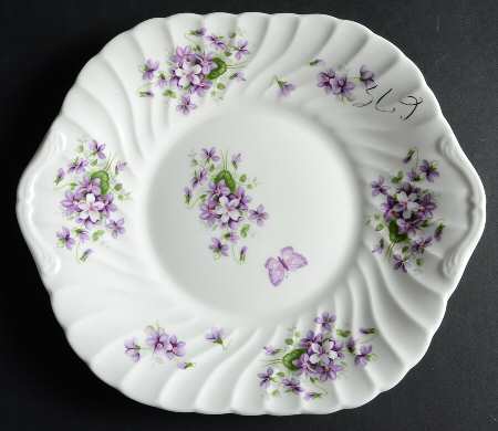 Wild Violets Square Cake Plate by John  Aynsley & Sons