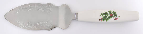 Christmas Holly (Porcelain) Pie & Cake Server with Stainless Blade