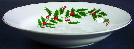 Christmas Holly (Porcelain) Rim Soup Bowl