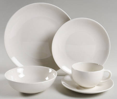 24H White 5 Piece Place Setting