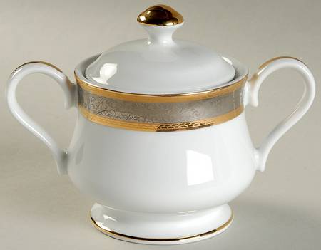 Buckingham (5033, Wide Encrusted Band) Sugar Bowl & Lid