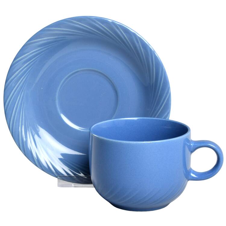 Periwinkle Flat Cup & Saucer Set
