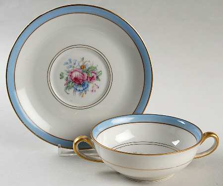 AHR274 Flat Cream Soup Bowl & Saucer Set by Charles Ahrenfeldt