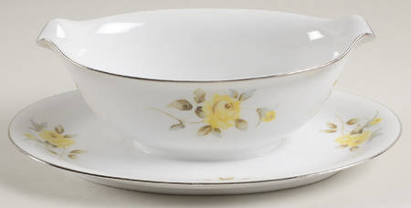 Gloria Gravy Boat with Attached Underplate by Adline