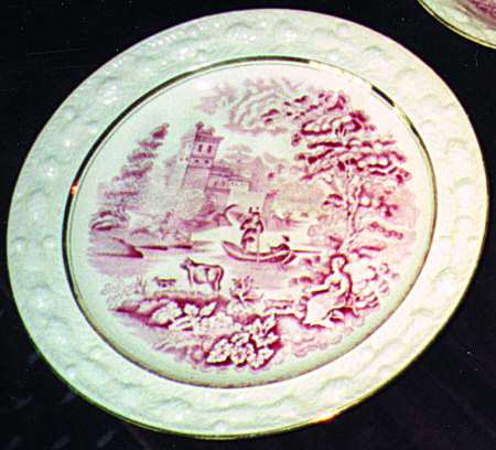 Italian Scenery Pink Dinner Plate
