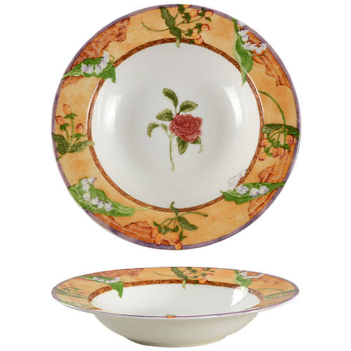 Tuscany Rose Large Rim Soup Bowl