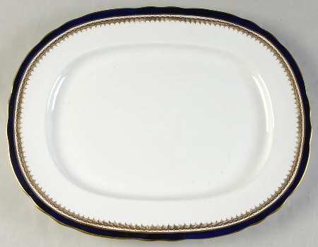 Embassy Cobalt Blue (Scalloped) 15" Oval Serving Platter