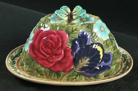 Floral Daze Scultptured Covered Butter Dish