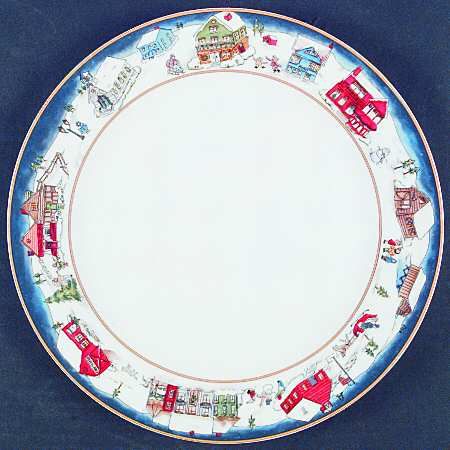 Winter Village Dinner Plate