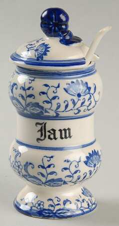 Blue Onion Jam/Jelly & Lid W/Spoon