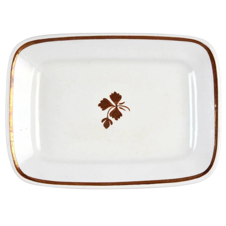 Tea Leaf (Smooth, Not Embossed Rim) 6" Rectangular Tray