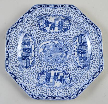 Chinese Bird Octagonal Cake Plate