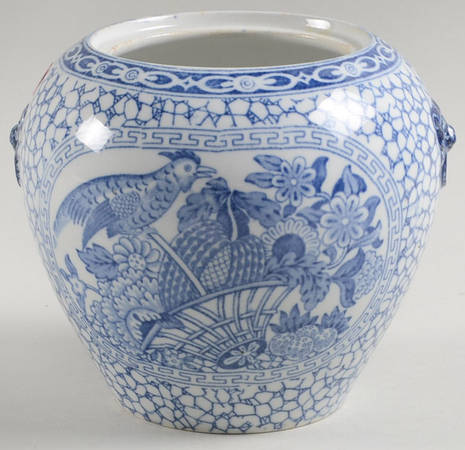 Chinese Bird Cranberry Bowl