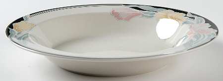 Black Orchid Large Rim Soup Bowl