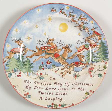 Twelve Days of Christmas Salad Plate