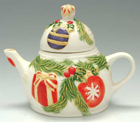 Ornaments Sculpted Teapot & Lid