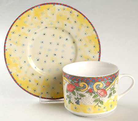 Petite Provence Flat Cup & Saucer Set