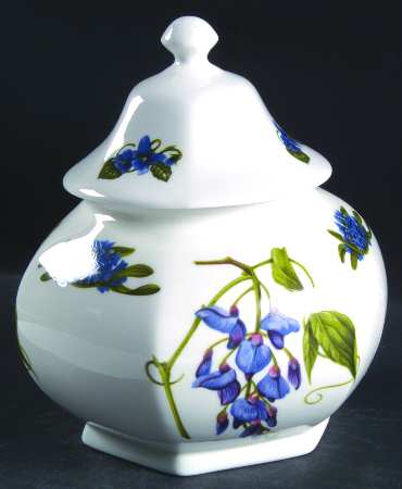 Chelsea Flowers Covered Caddy Hexagonal Large