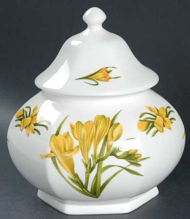 Chelsea Flowers Covered Caddy Hexagonal Large