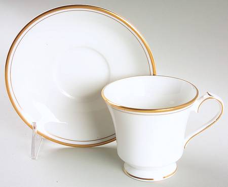 Corona Gold Footed Cup & Saucer Set