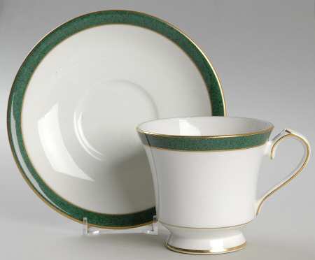Meridian Green Footed Cup & Saucer Set
