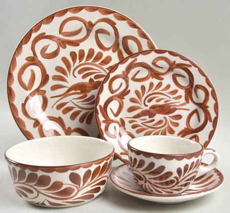 Puebla Brown 5 Piece Place Setting