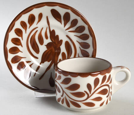 Puebla Brown Stacking Cup & Saucer Set