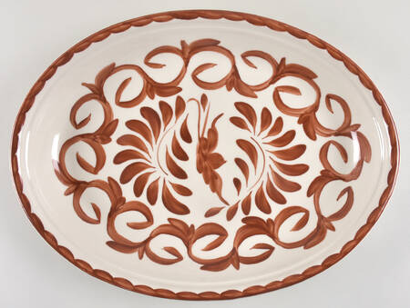 Puebla Brown 19" Oval Serving Platter