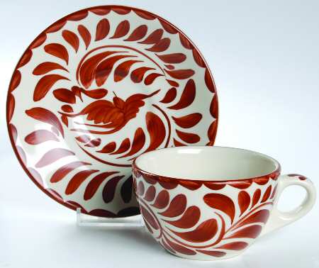 Puebla Brown Flat Cup & Saucer Set