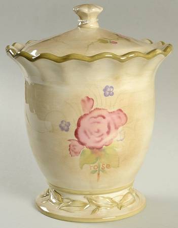 Cheri's Roses Cookie Jar & Lid