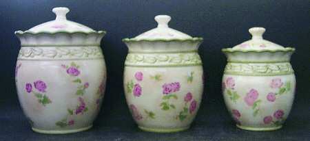 Cheri's Roses (3 Piece) Canister Set (Box Set)