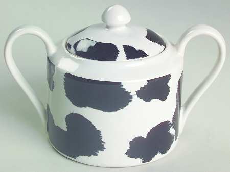 Cowhide Sugar Bowl & Lid