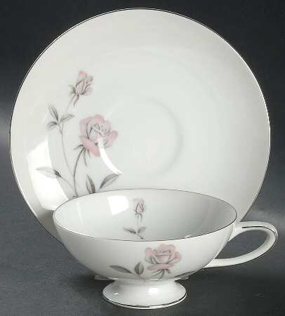 Michelle Rose Footed Cup & Saucer Set by Ashcraft
