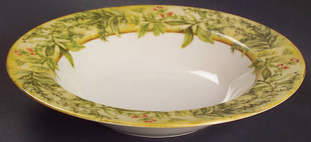 Cheri's Garden Large Rim Soup Bowl